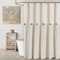Awellife Beige Farmhouse Shower Curtain
