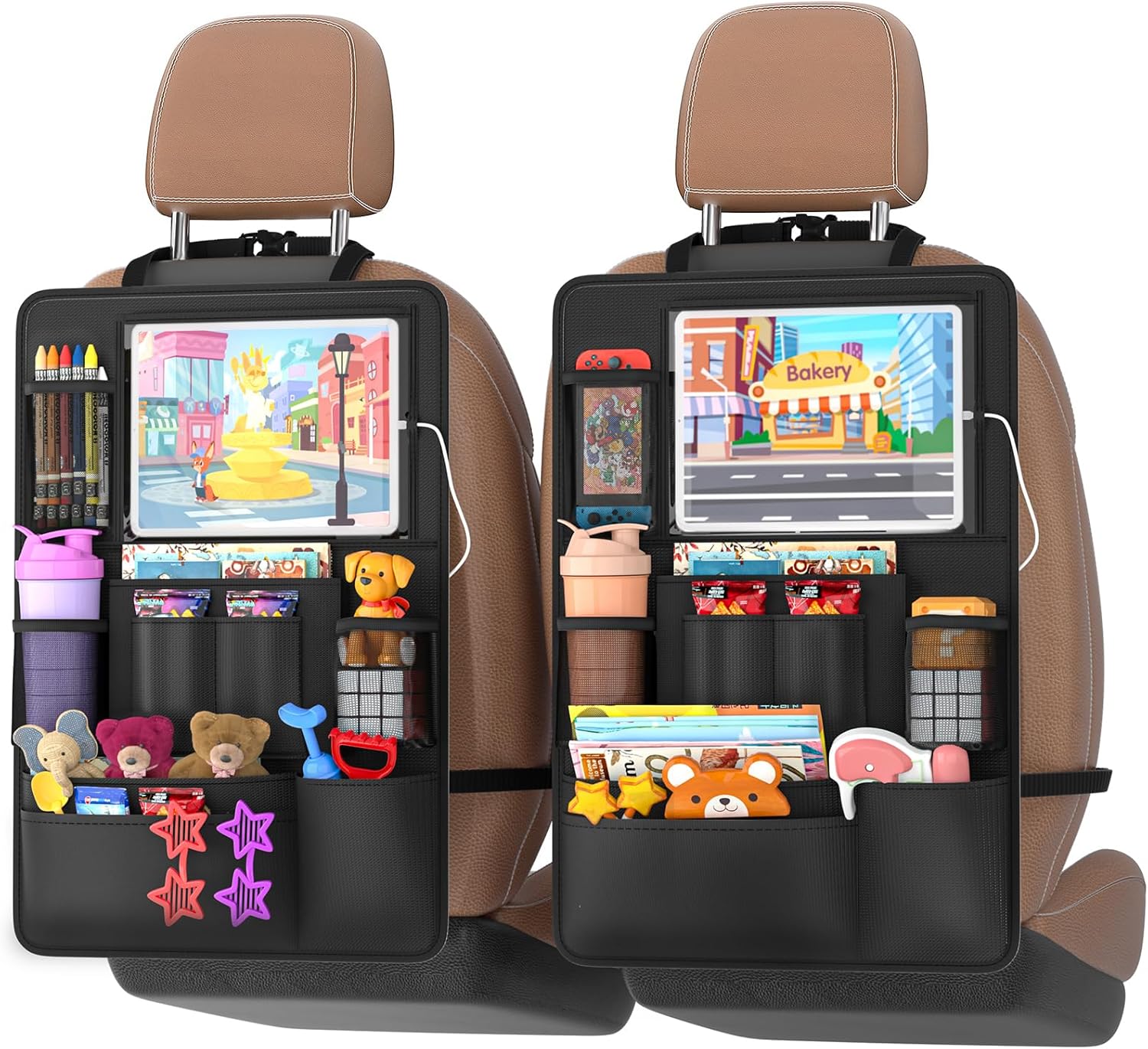 Oneyus Backseat Car Organizer with Touch Screen - 2 Pack