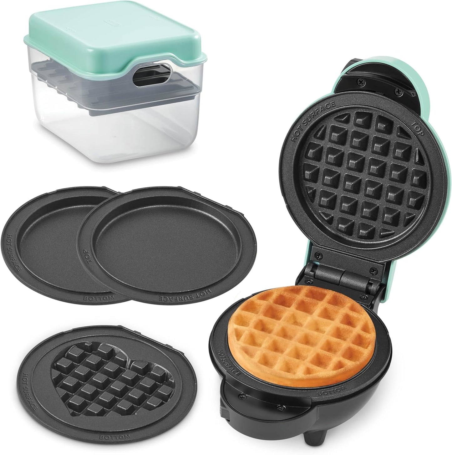 DASH Multi-Plate Mini Maker - 5 Removable Plates for Versatile Waffles