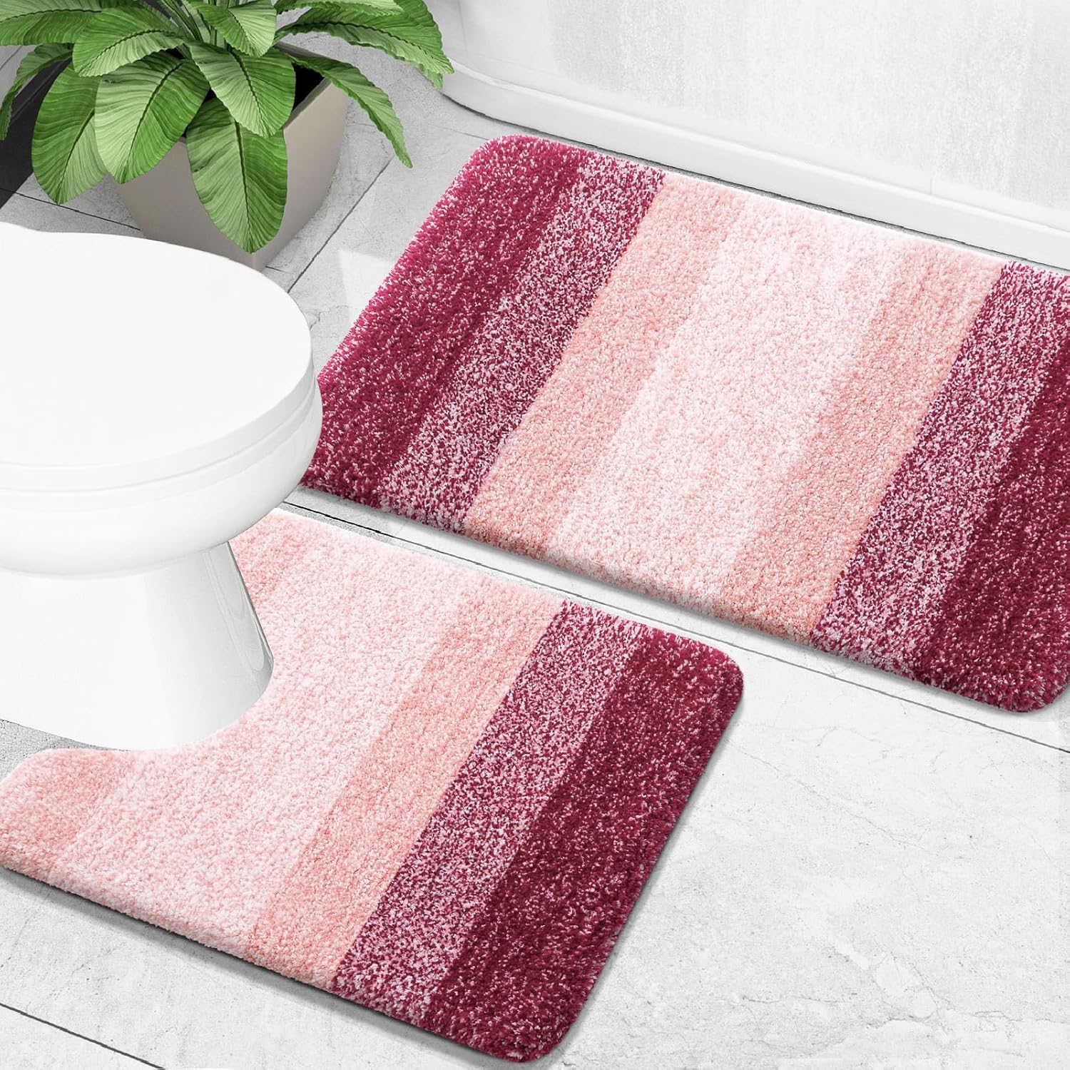 OLANLY Bathroom Rug Set - Soft Microfiber Mats for Comfort
