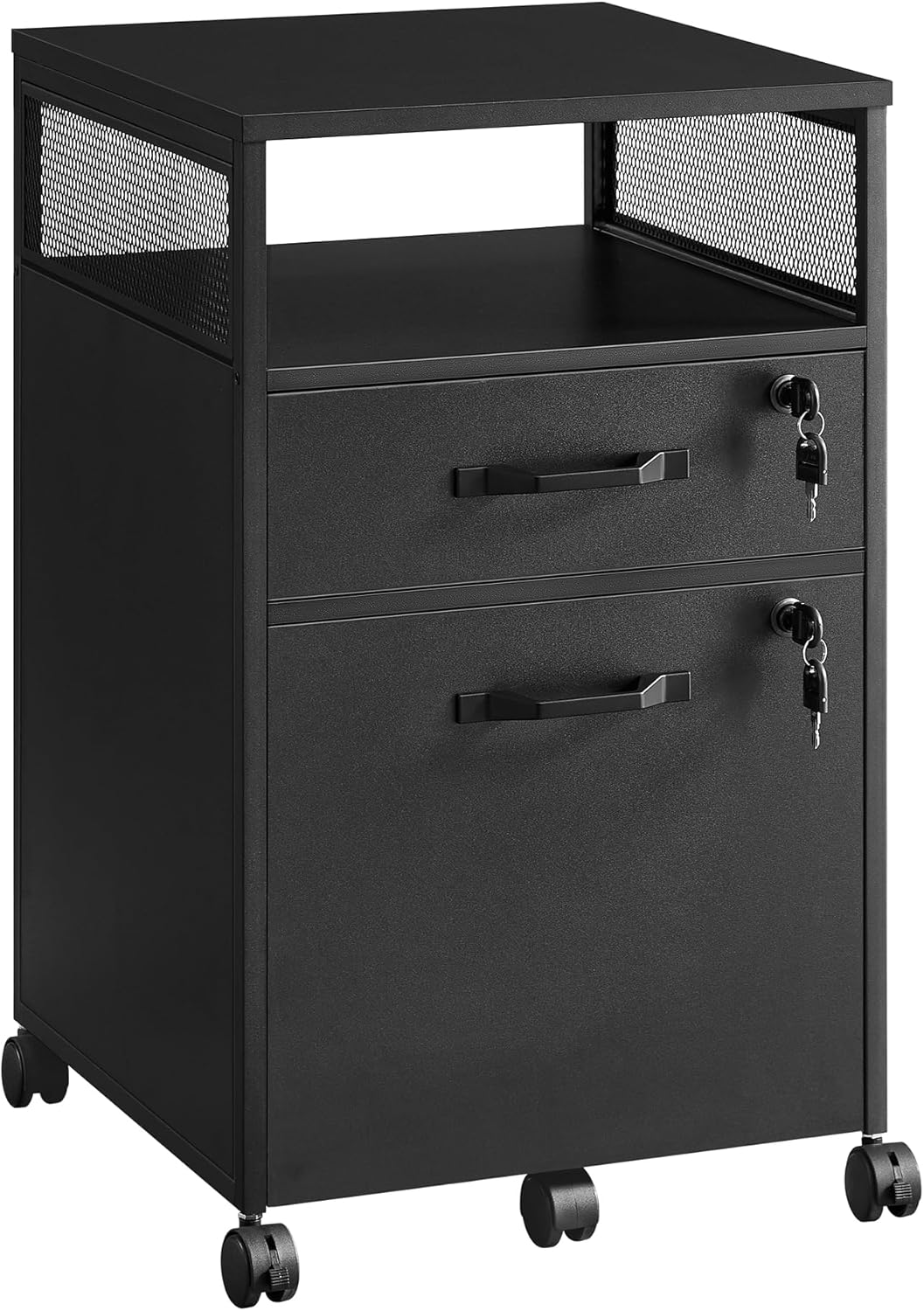 VASAGLE Mobile Filing Cabinet with Wheels and Lockable Drawers