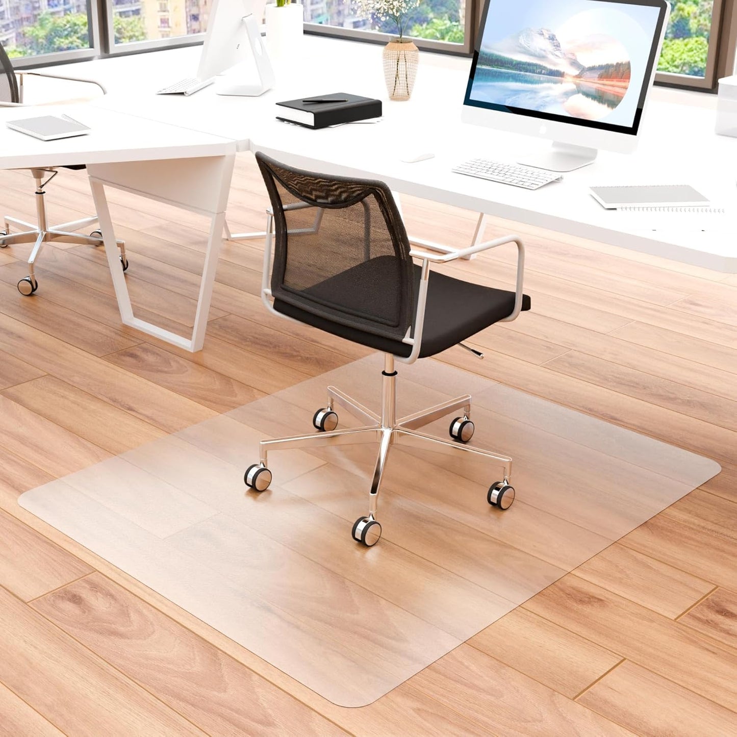 Easy Glide Floor Protector: Large Clear Chair Mat