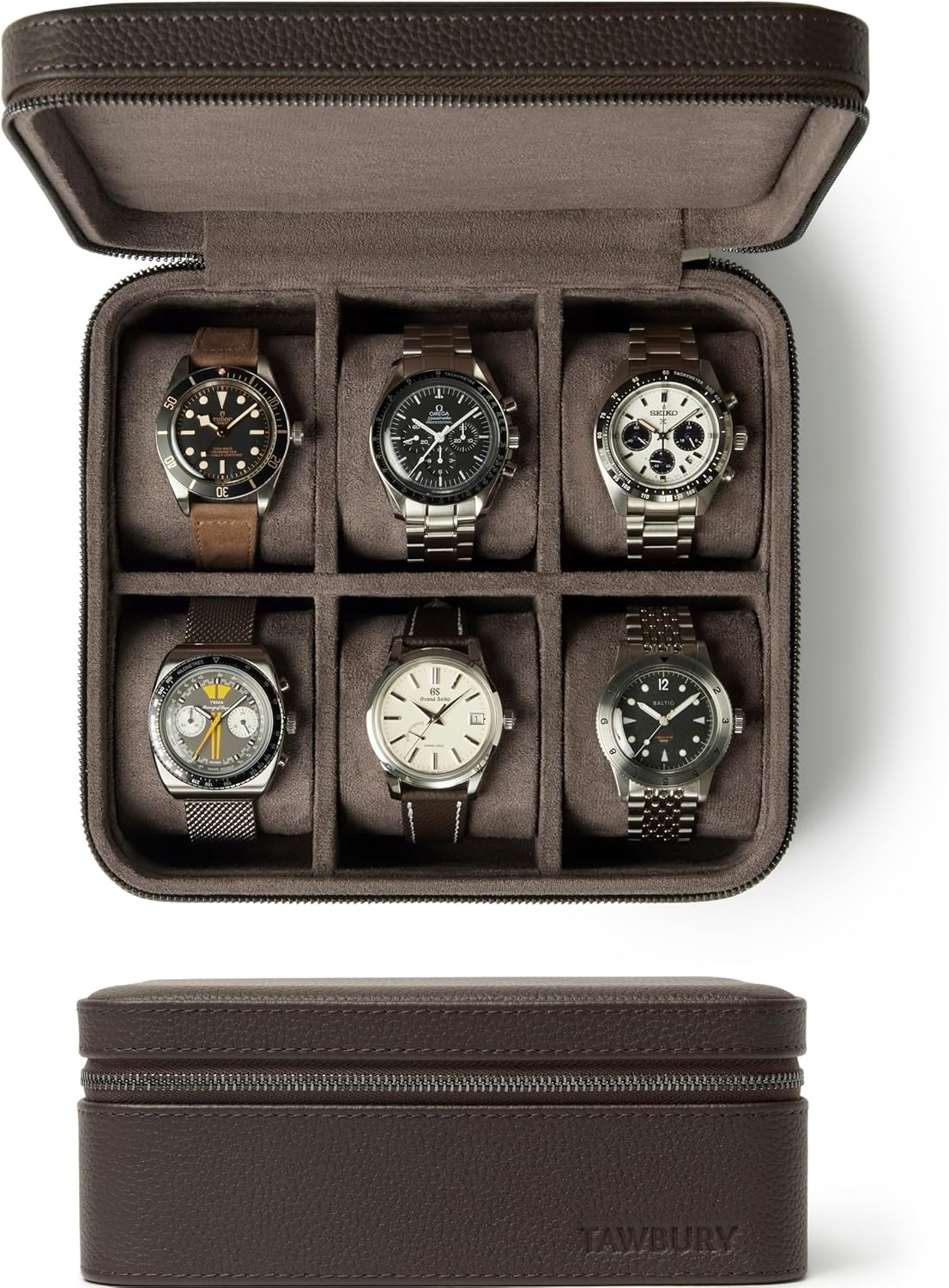 TAWBURY Handcrafted 6 Slot Leather Watch Case