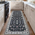 Washable Runner Rug for Hallway 2x6 - Boho Floral Vintage Runner