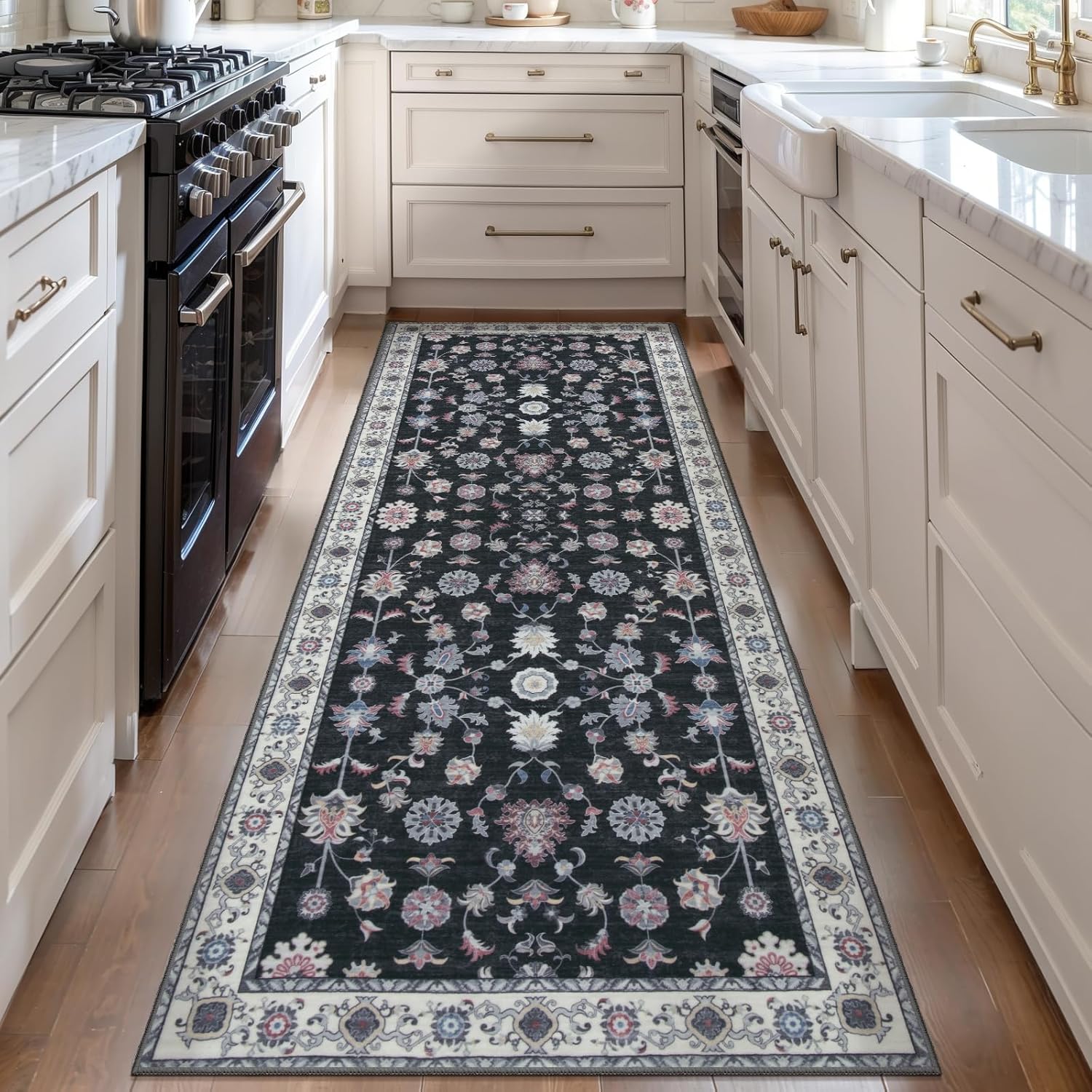 Tangsoo Washable Runner Rug for Hallway Non Slip Vintage Design