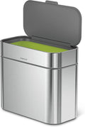 simplehuman Compost Caddy, Detachable Countertop Bin - 4 L Brushed
