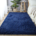 CAIYUECS Blue Shag Area Rug for Cozy Living Room Decor
