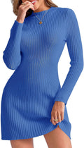 Womens Long Sleeve Sweater Dress Bodycon Crew Neck - Slimming Mini is