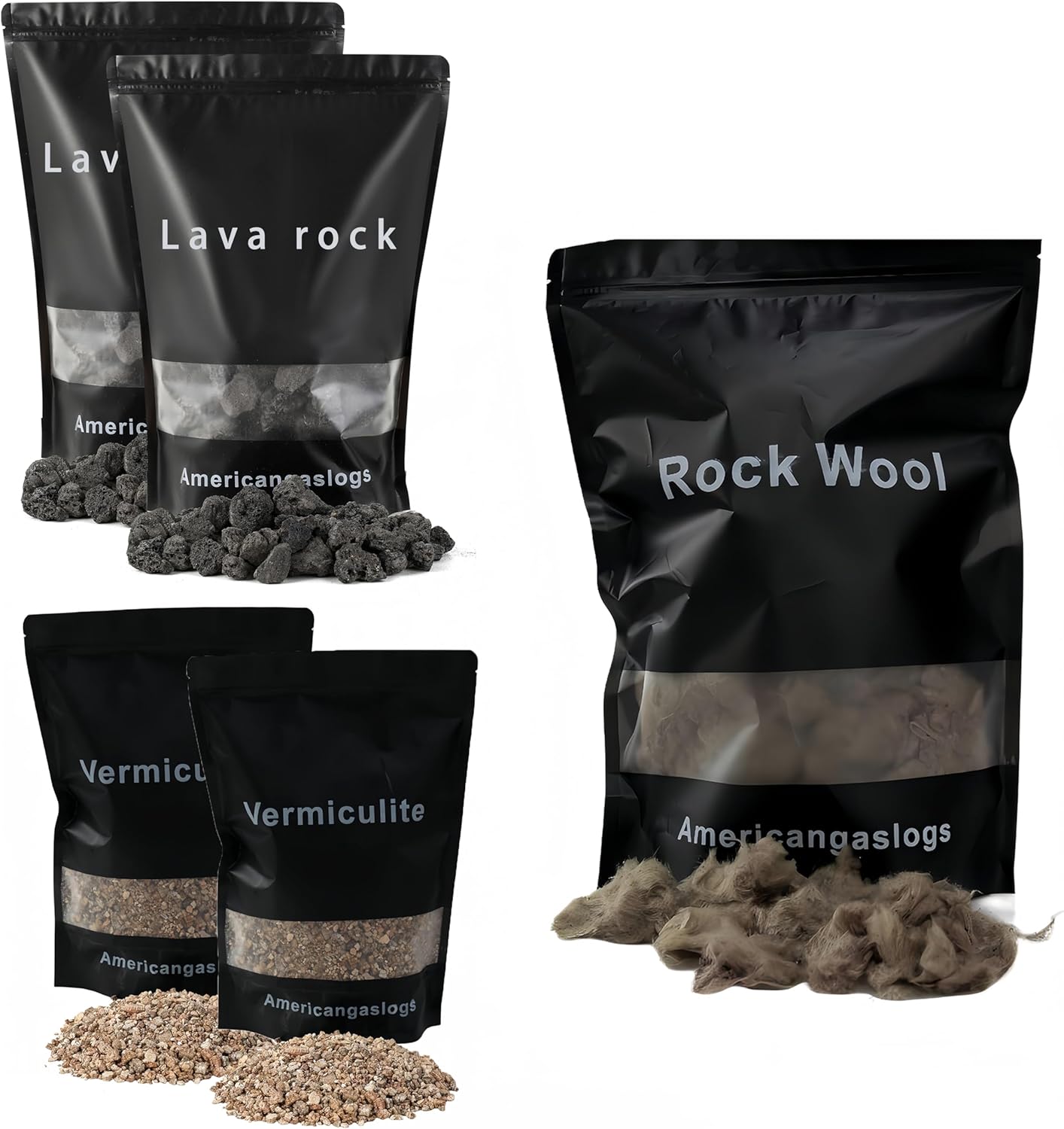 Rock Wool Lava Rock Vermiculite for 30-36 Inch Fireplaces