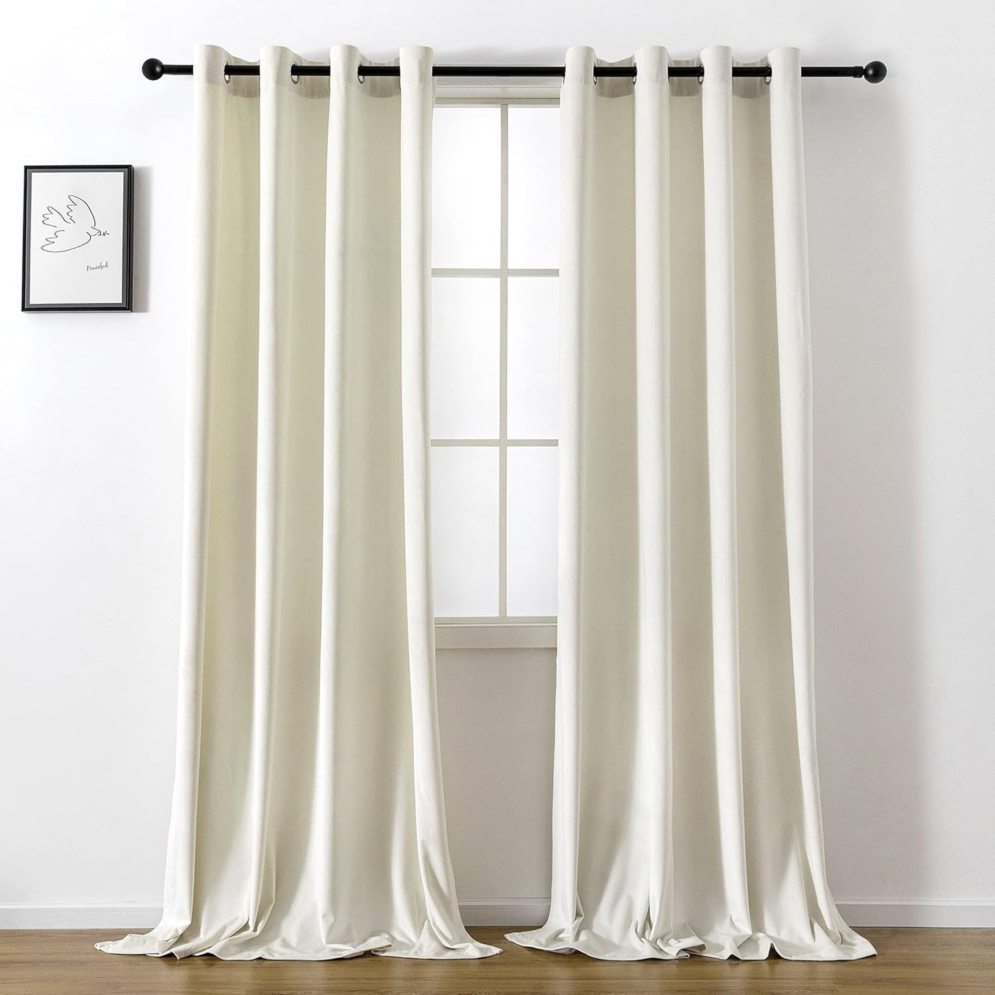 Vanasee Ivory Velvet Blackout Curtains - Superior Light Blocking