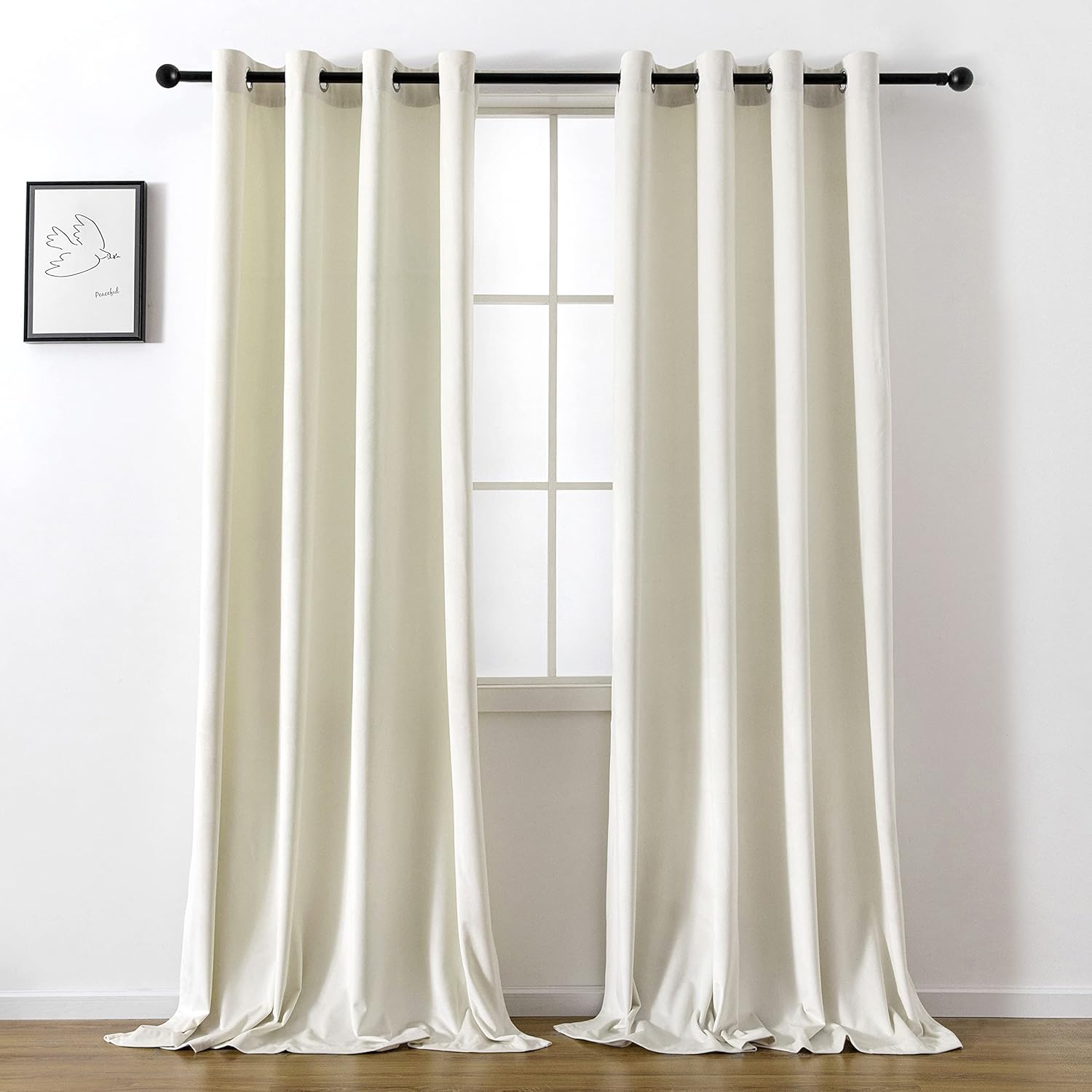 Vanasee Ivory Velvet Blackout Curtains - Superior Light Blocking