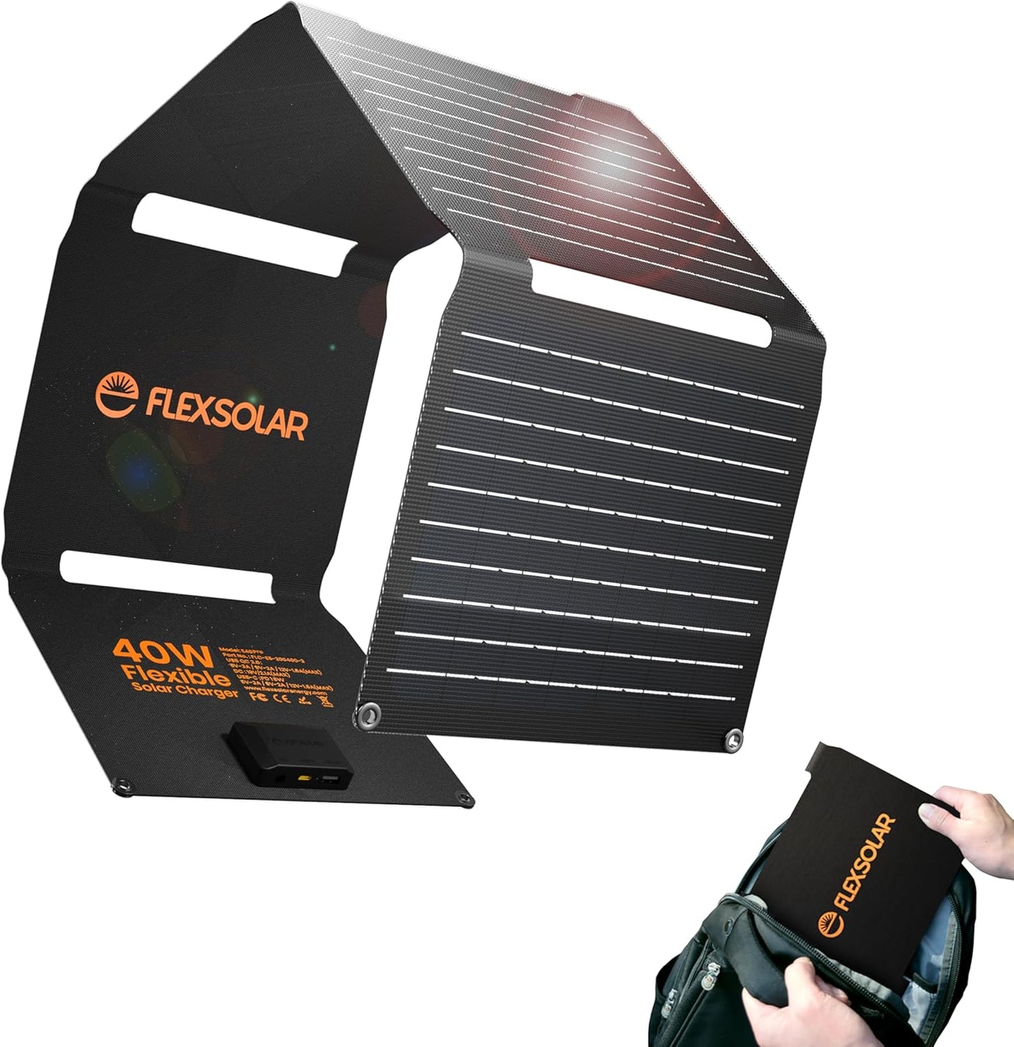 Upgraded FlexSolar 40W Portable Solar Panels for Outdoor Use