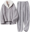 Mens Coral Fleece Pajama Set - Fluffy 2-Piece Warm Loungewear