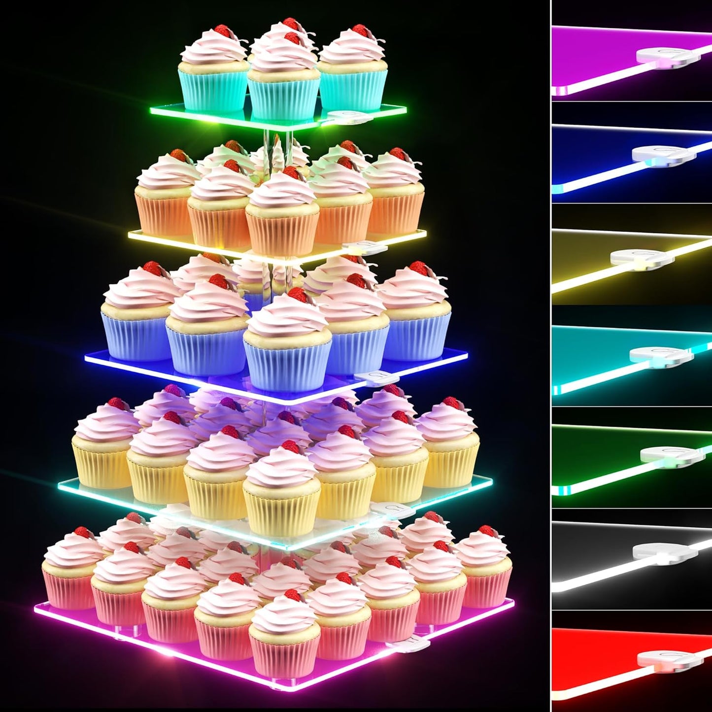LED Cupcake Stand for Weddings, Parties, and Birthdays Events