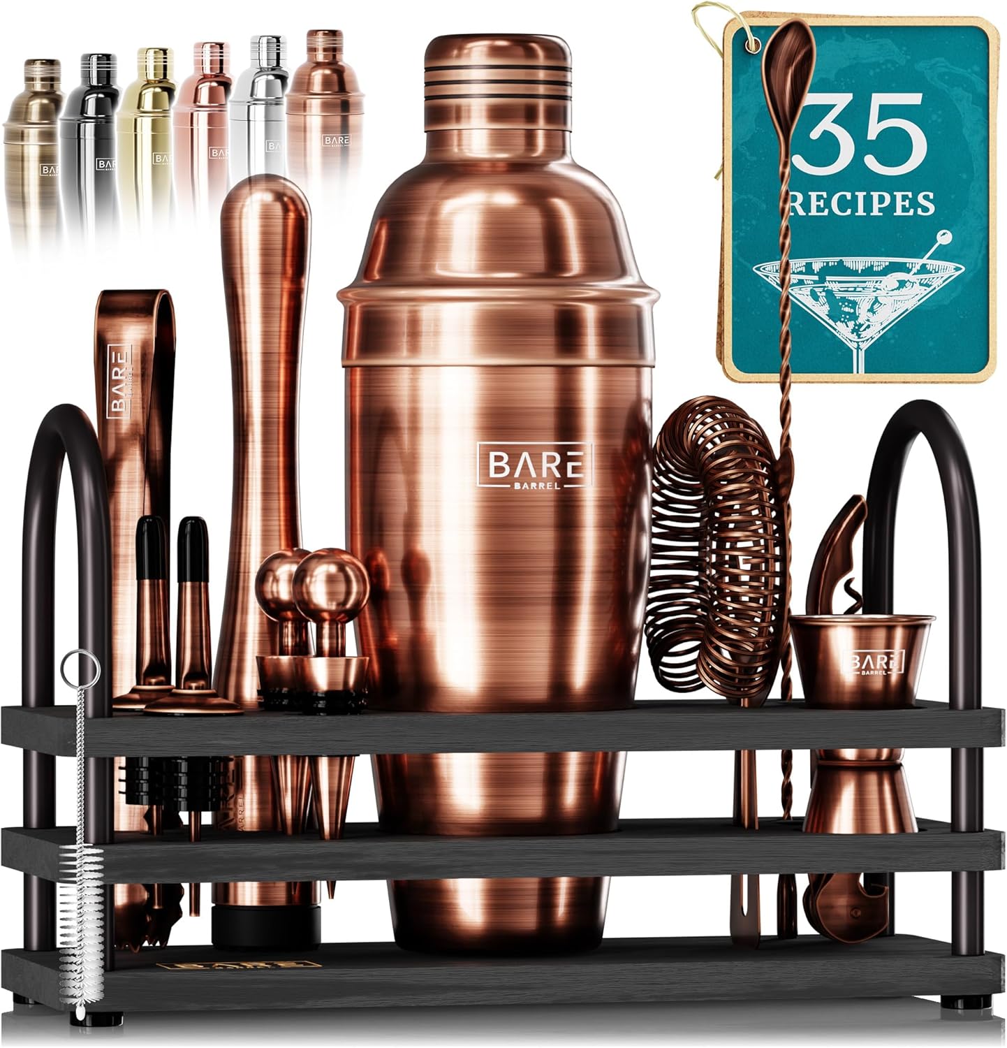 BARE BARREL Mixology Bartender Kit - 14-Piece Cocktail Set
