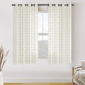 63 Inch Curtains Length for Living Room Kitchen - Boho Semi Sheer
