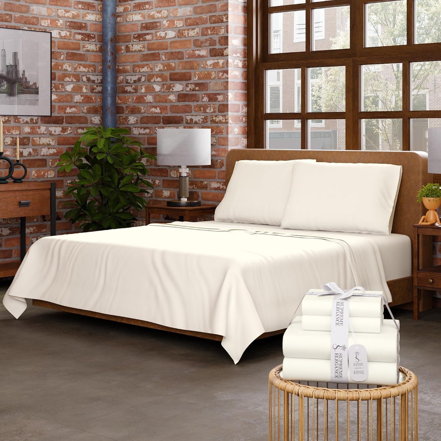 Organic 100% Cotton Queen Sheet Set for All Season Comfort