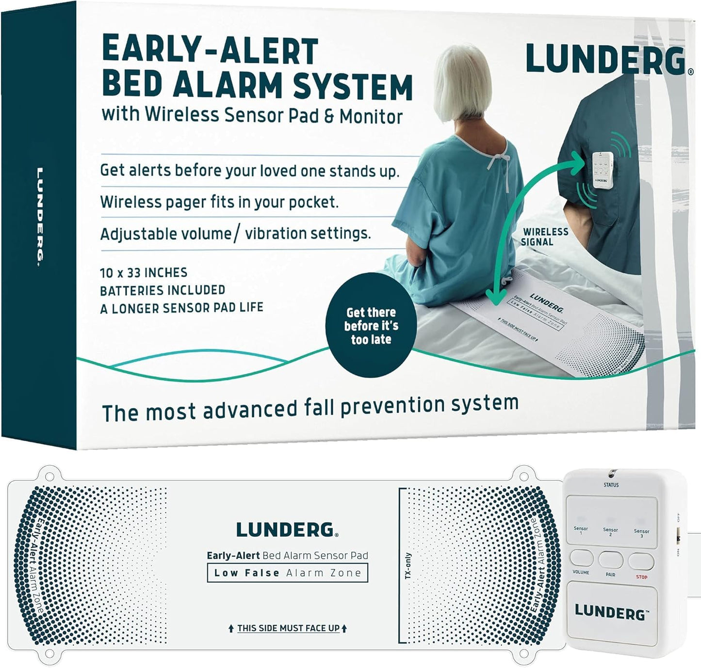 Lunderg Early Alert Bed Alarm for Elderly Adults - Safety Device