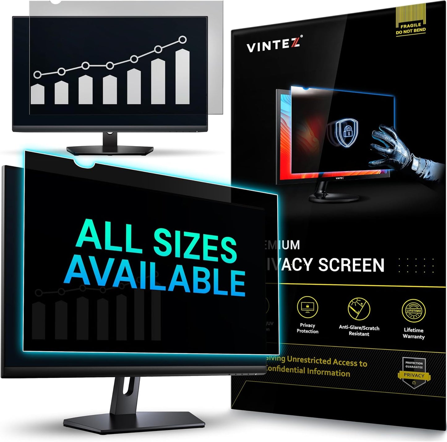 VINTEZ 32 Inch Privacy Screen for Computer Monitor and Laptop