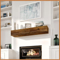 Avana Floating Fireplace Mantel - Rustic Wooden Shelf for Home