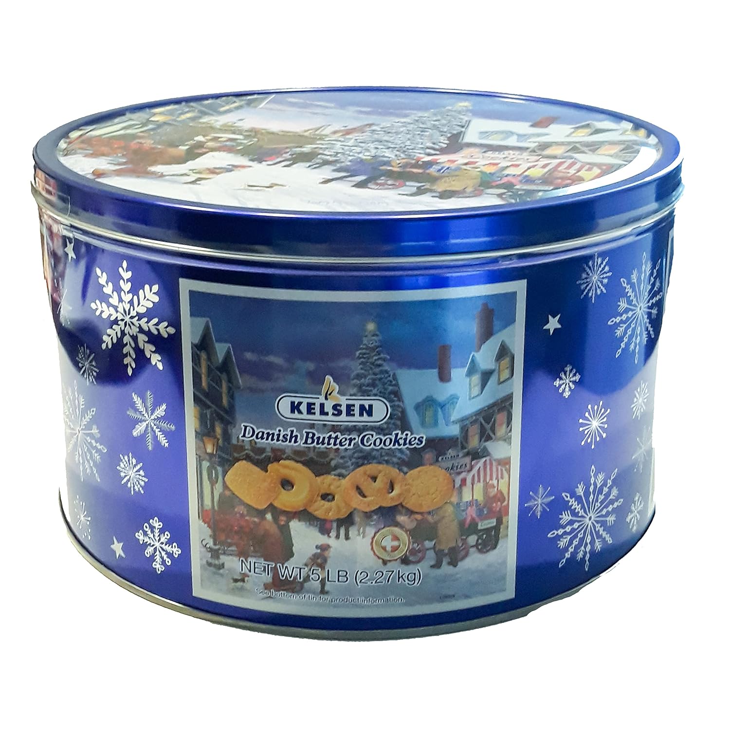 Kelsen Danish Butter Cookies in Decorative Holiday Tin for Gifting