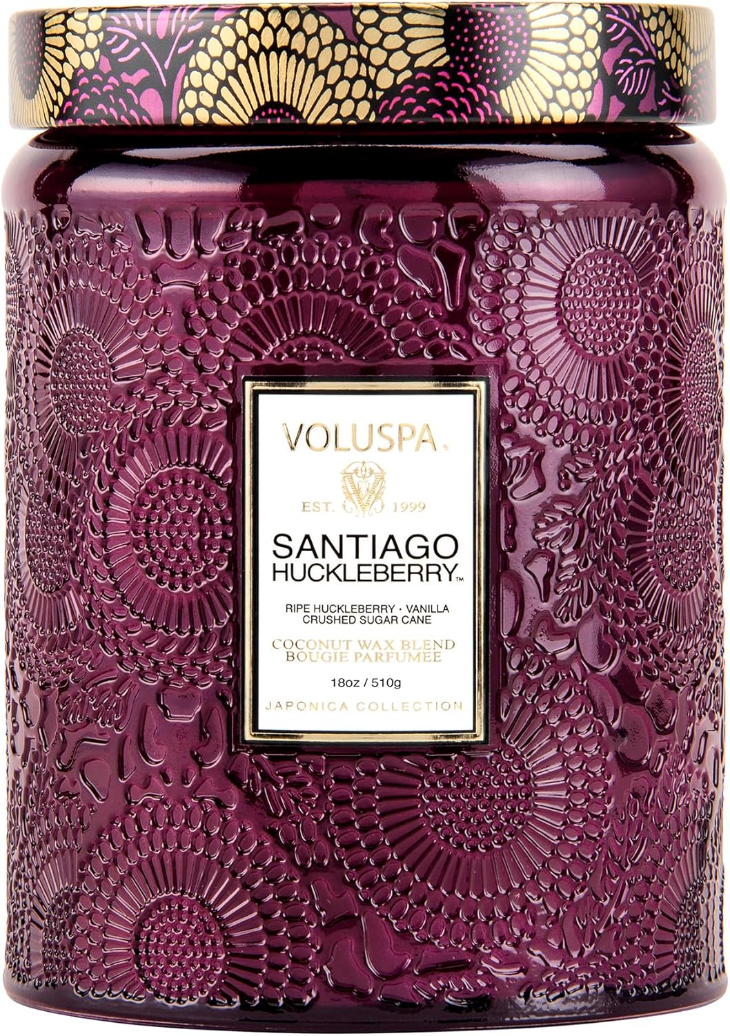 Voluspa Santiago Huckleberry Large Candle Jar for Home Ambiance