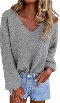 Fall Sweaters for Women Oversized V Neck Pullover - Cozy Fit