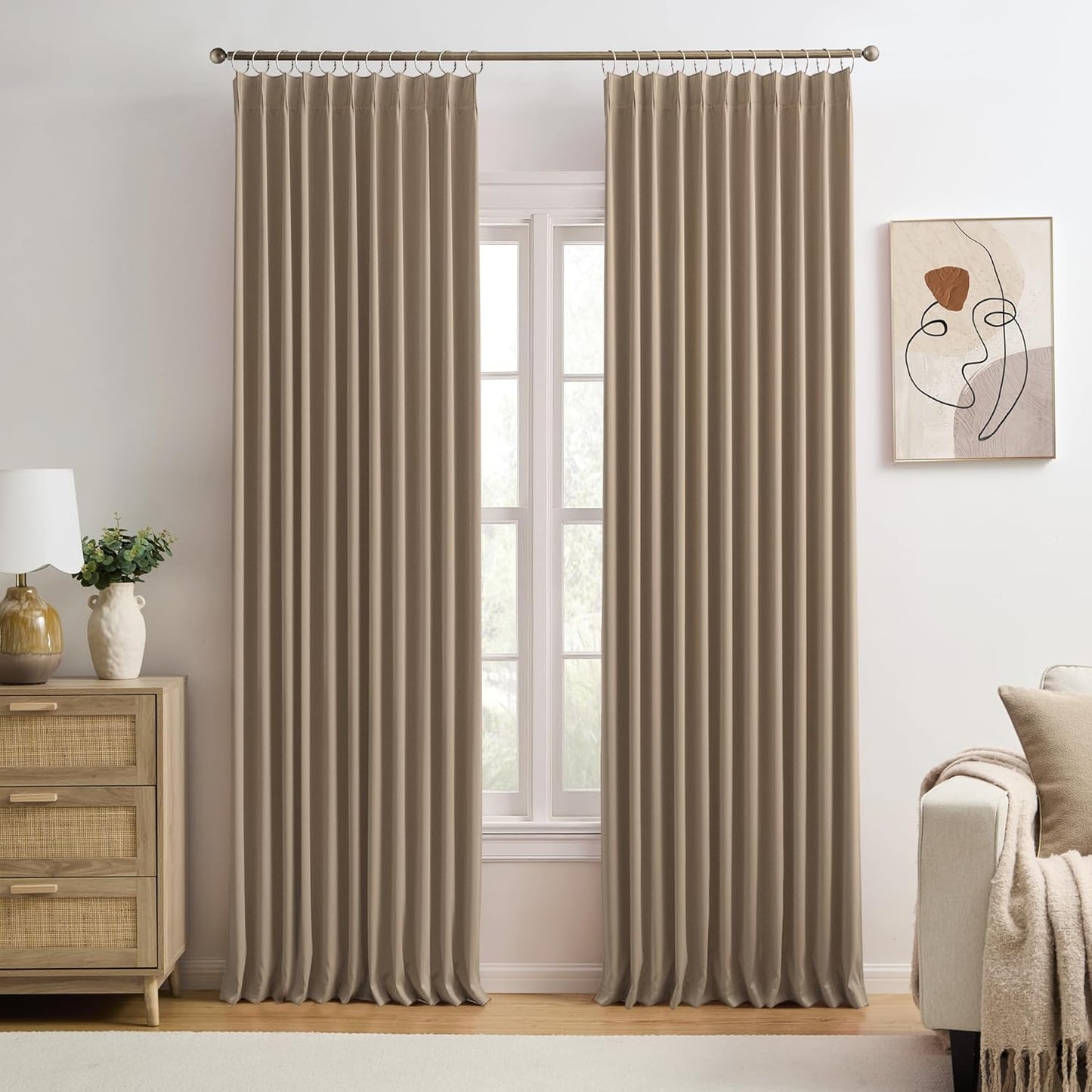 Cappuccino Pinch Pleated Curtains for Elegant Home Decor