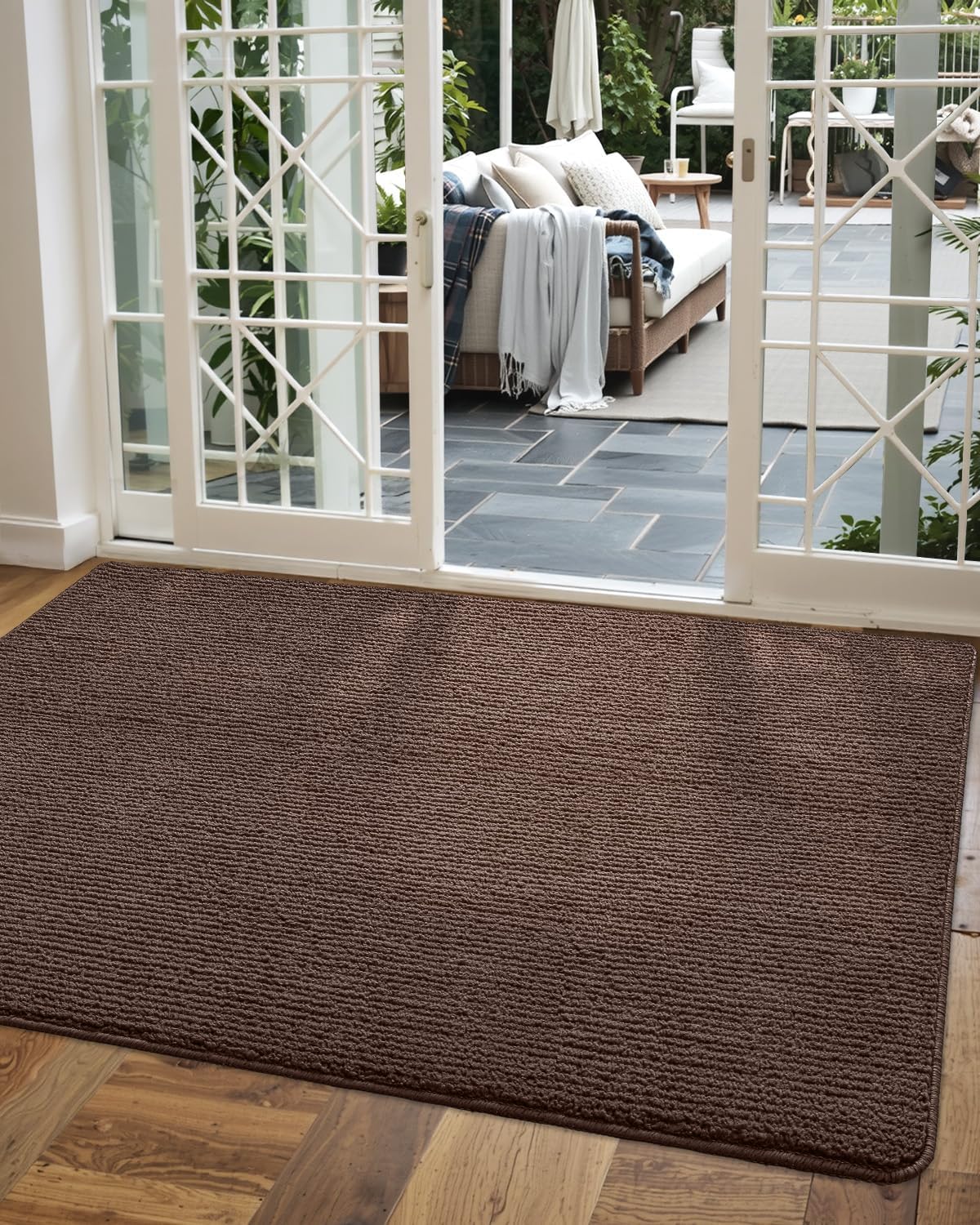 DEXI Door Mat Entryway Doormat Non-Slip Washable Low Profile