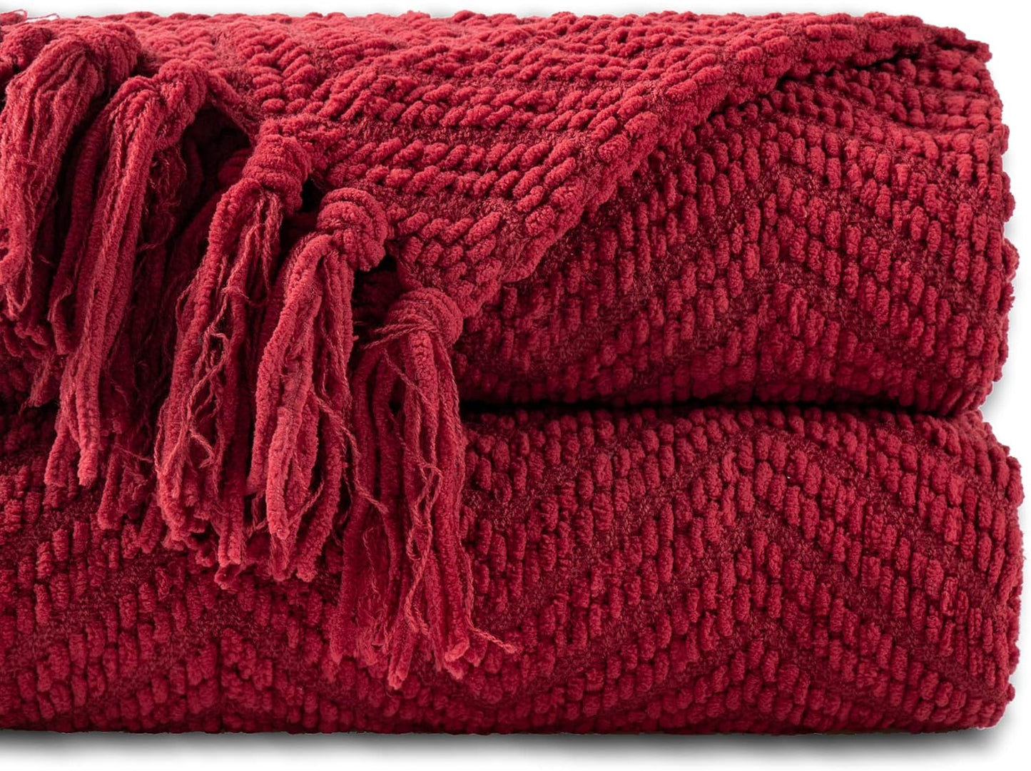 BATTILO HOME Christmas Decor Red Throw Blanket for Cozy Winter