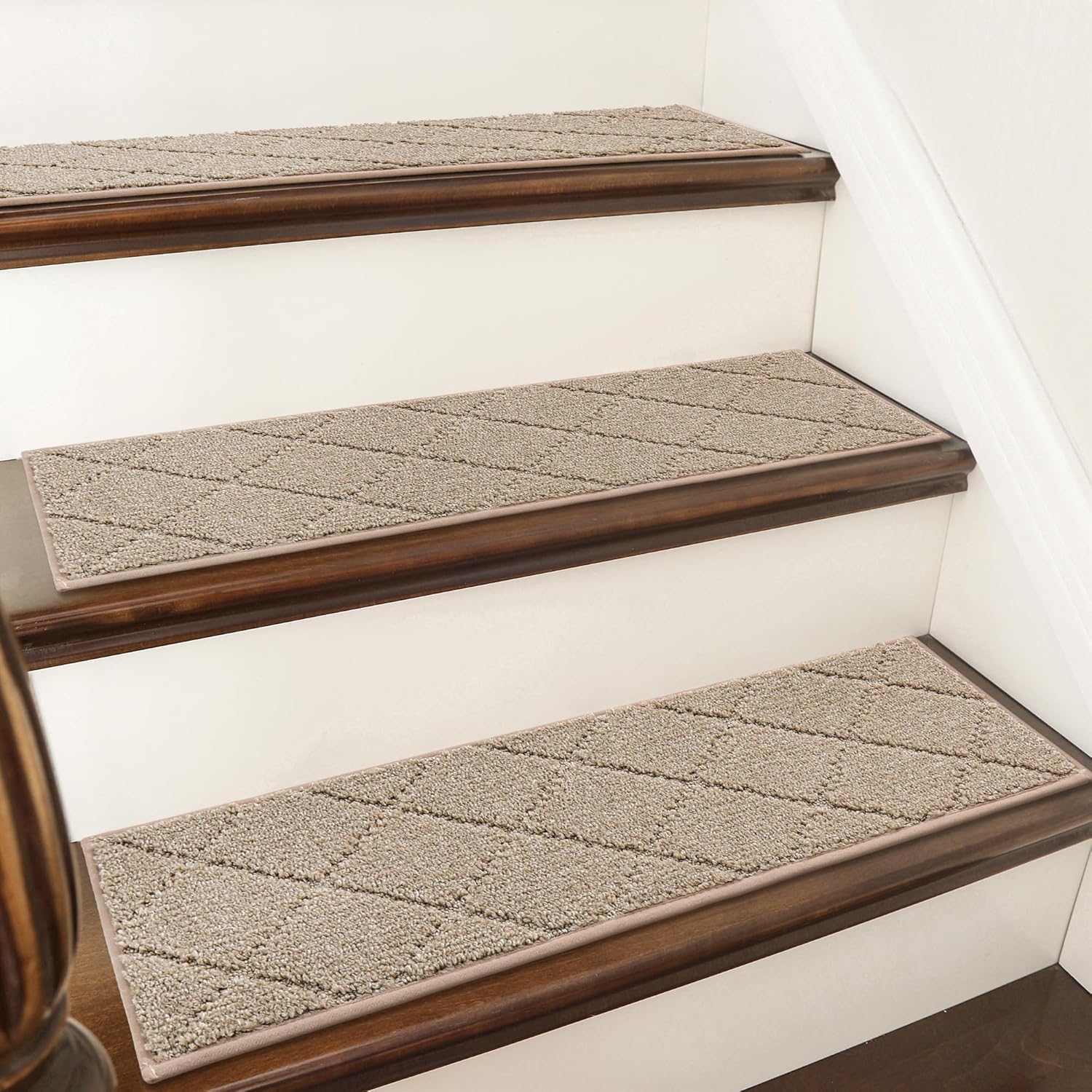 Non-Slip Carpet Mat Stair Treads for Wooden Steps, 15pc Set