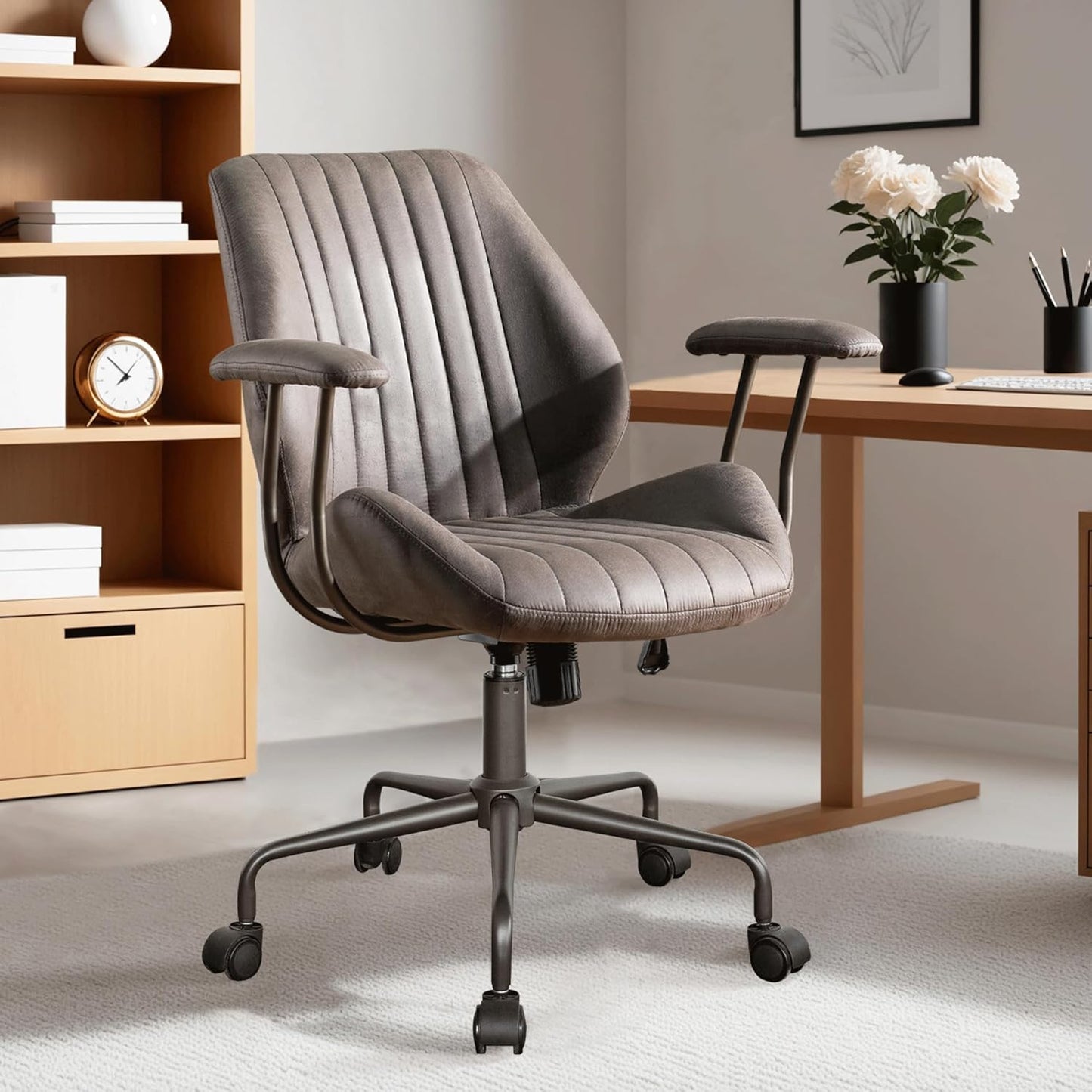 Ergonomic Home Office Chair for Comfort and Style in Dark Grey