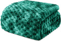 Tie-dye Teal King Size Fleece Blanket 90x104 in - Soft Jacquard Velvet
