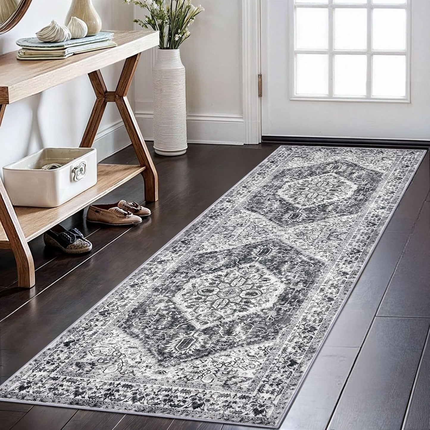 KOZYFLY 2x6 Ft Washable Kitchen Runner Rug for Hallways