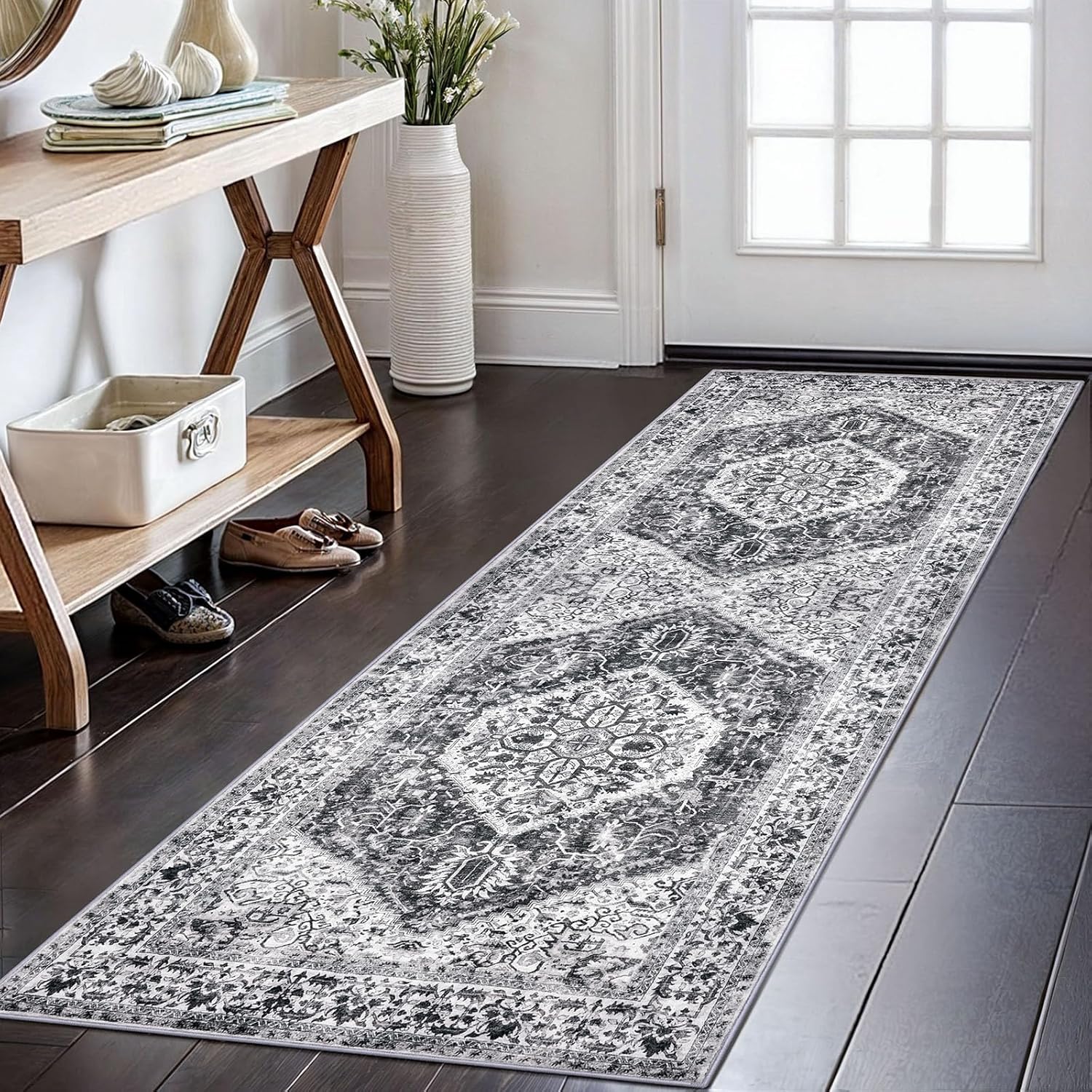 KOZYFLY 2x6 Ft Washable Kitchen Runner Rug for Hallways