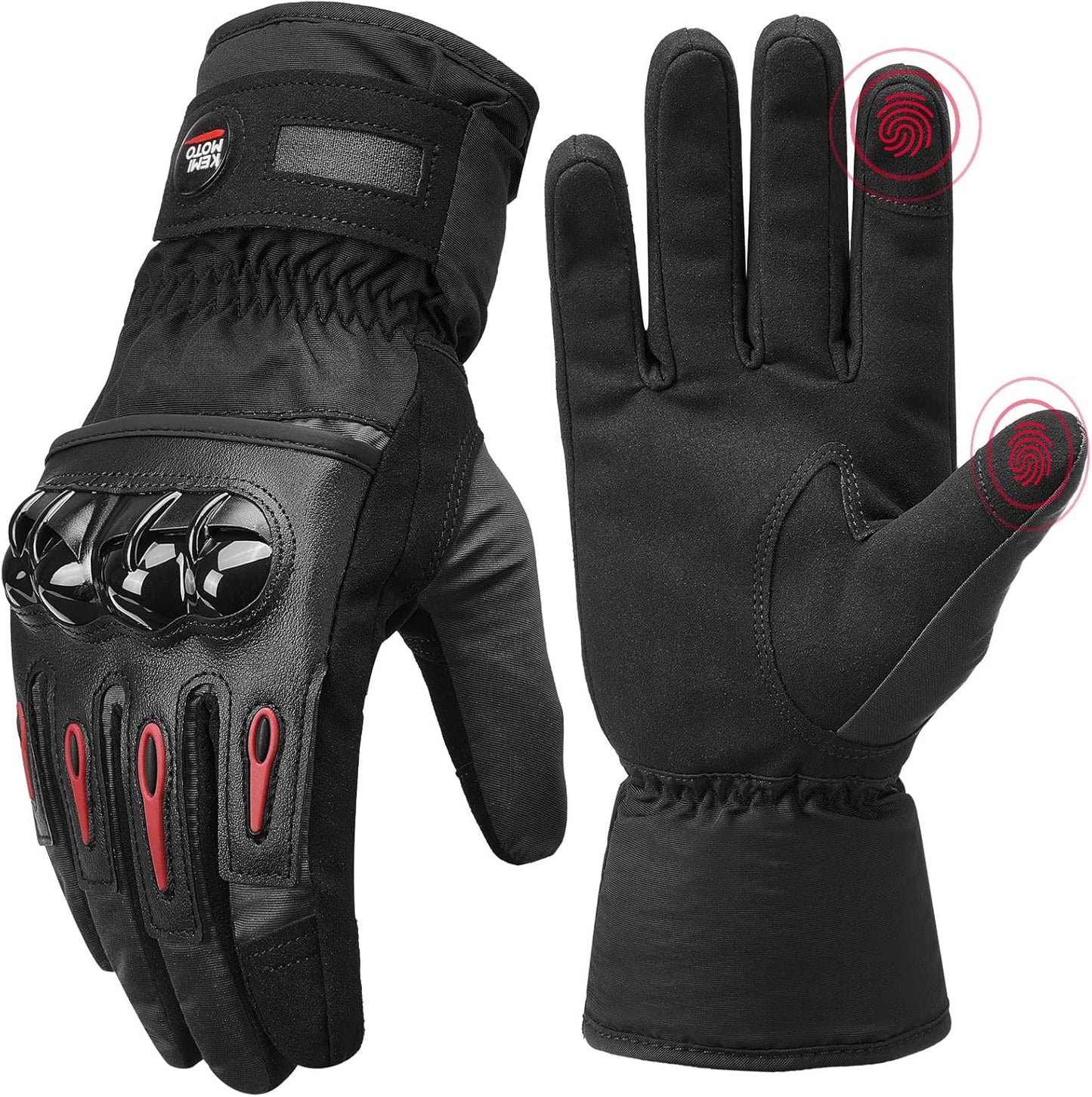 KEMIMOTO Winter Motorcycle Gloves for Riding and Snowmobile Use
