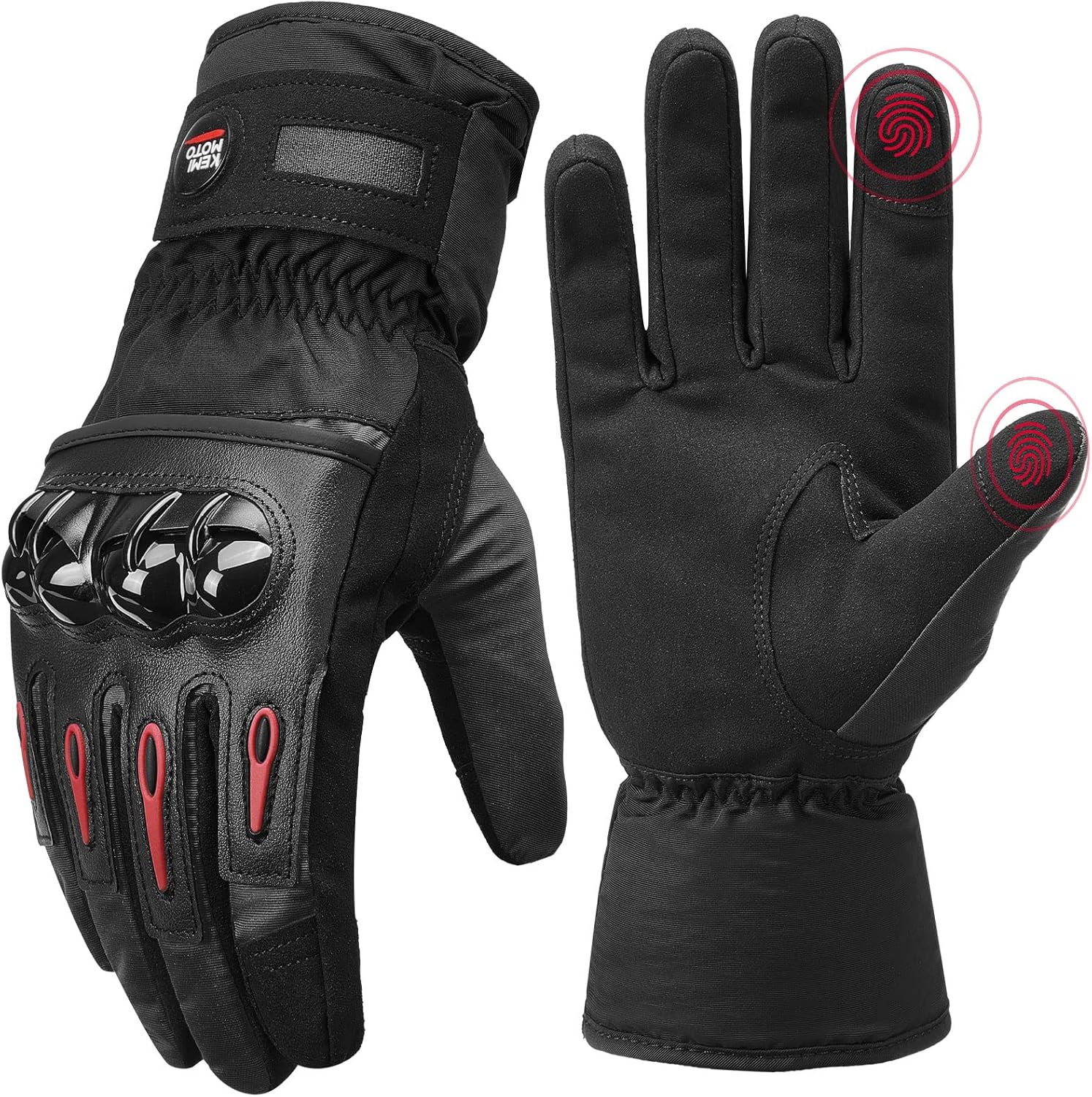 KEMIMOTO Winter Motorcycle Gloves for Riding and Snowmobile Use