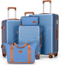 5 Piece Luggage Sets with Spinner Wheels HazeBlue - Complete Travel
