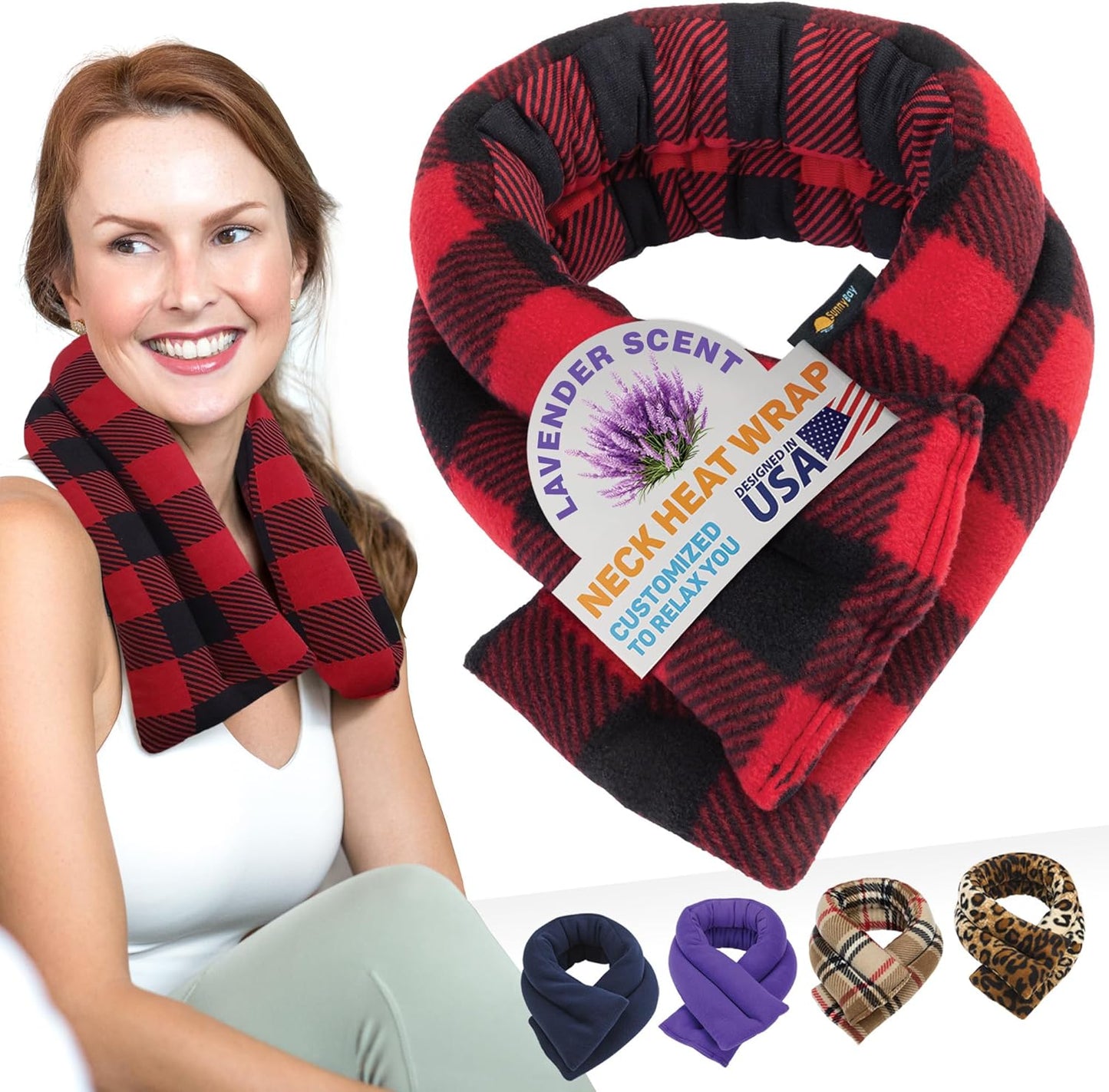SunnyBay Lavender Neck Wrap, Soothing Heat Therapy 26x5