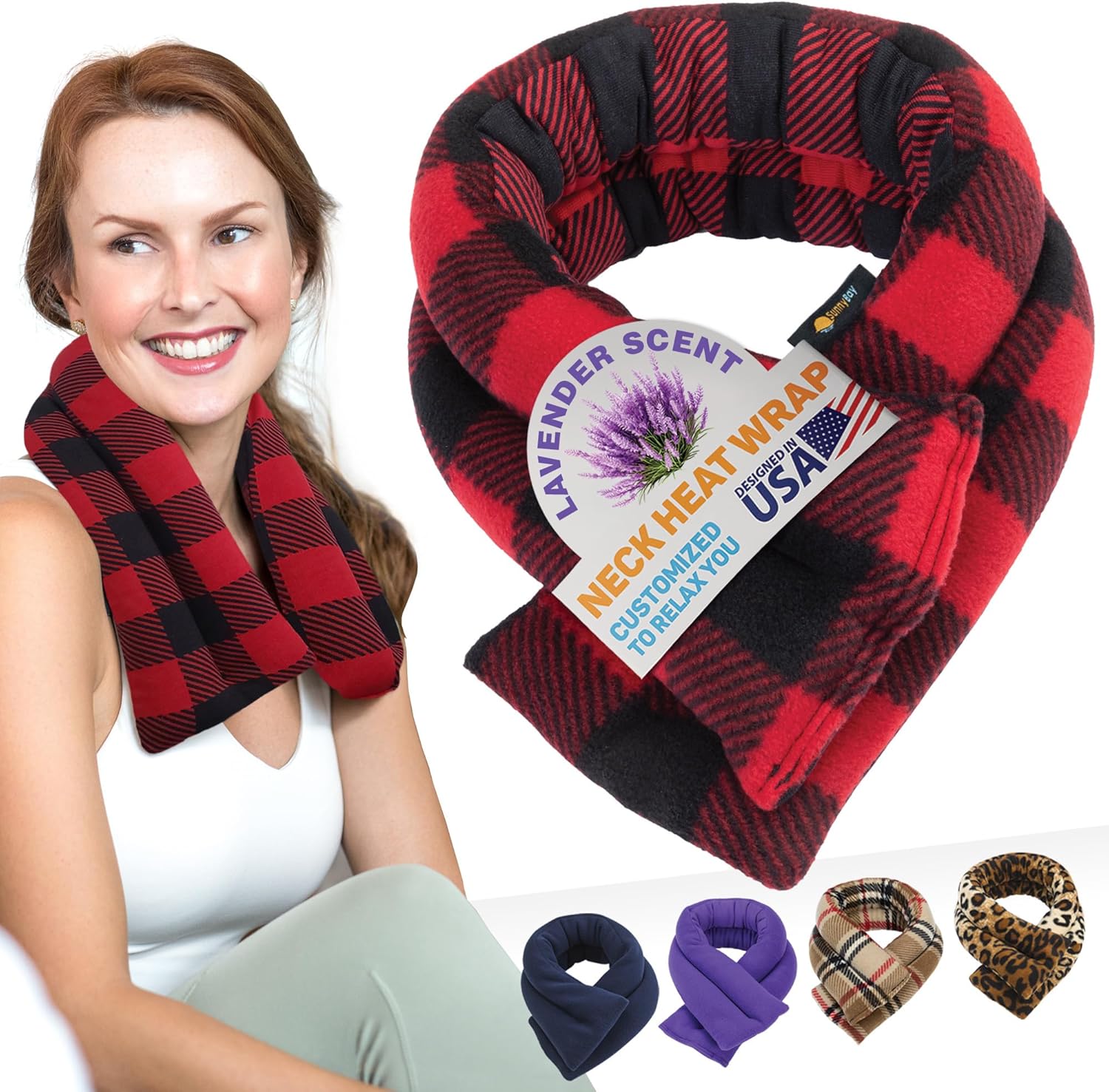 SunnyBay Lavender Neck Wrap, Soothing Heat Therapy 26x5