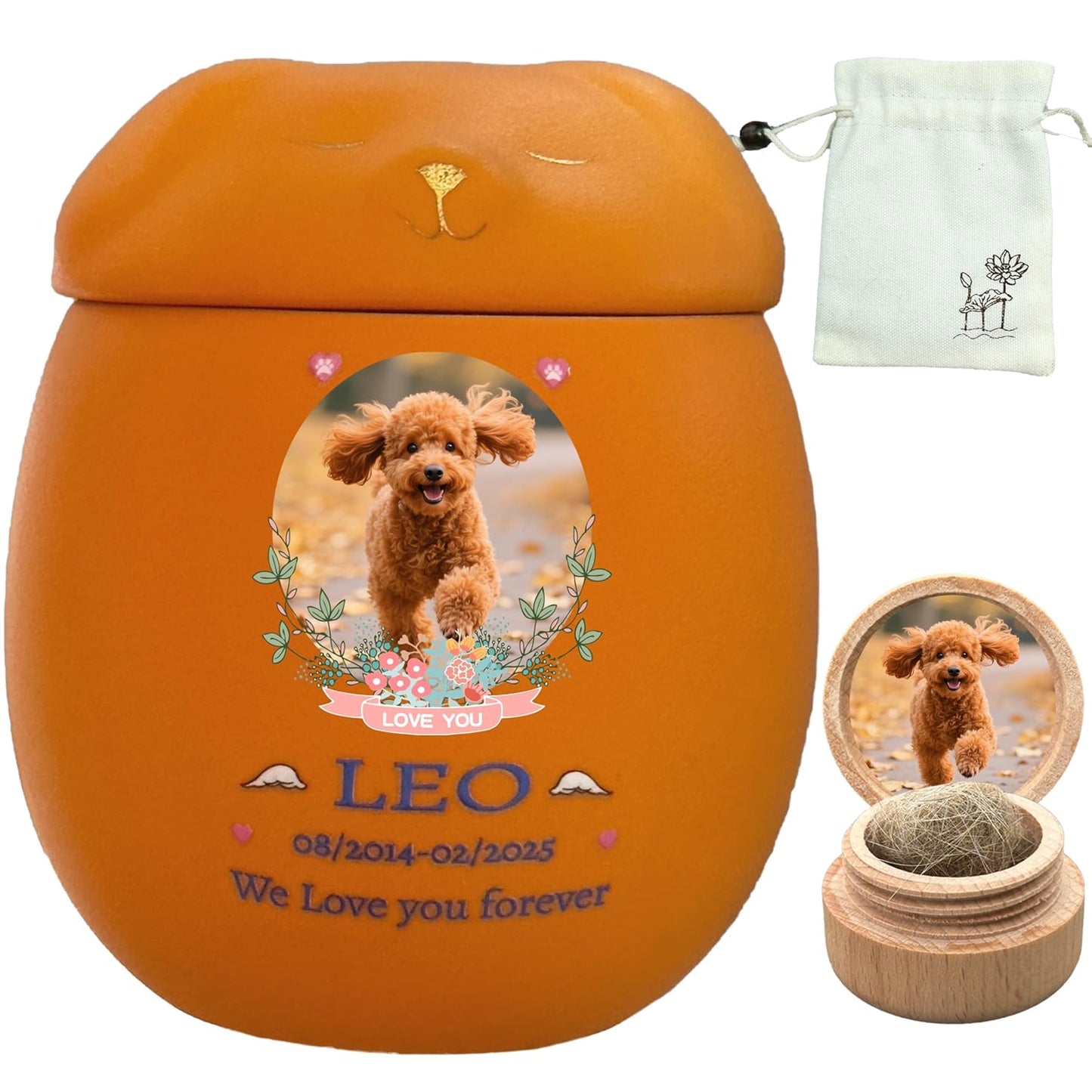 Custom Dog Urn for Pet Ashes - Handmade Personalized Ceramic