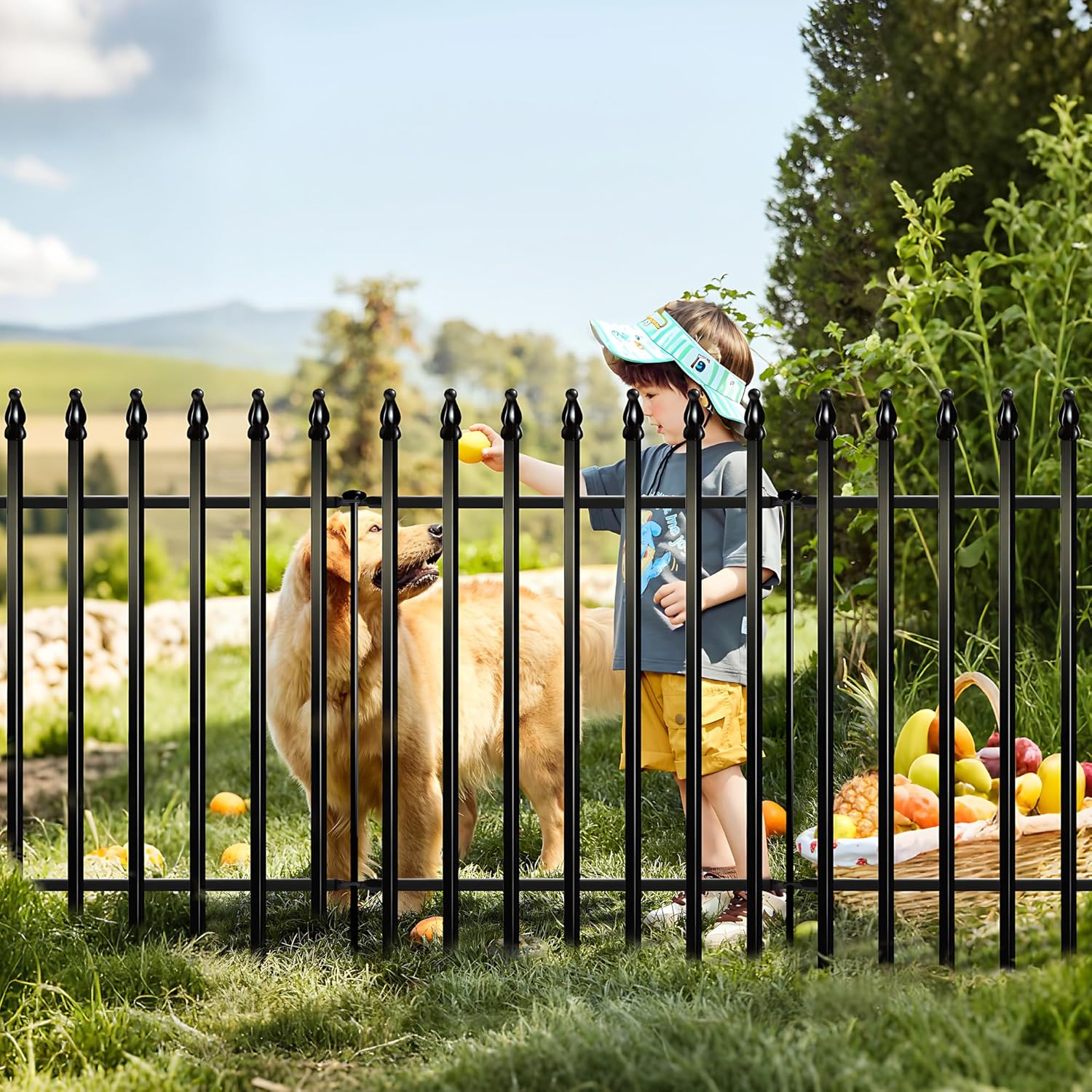 Metal Garden Fence 32 inch H x 24 inch W for Outdoor Use