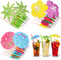 Tropical Party Picks Set - 180 Palm Leaf Umbrellas - RENYIH