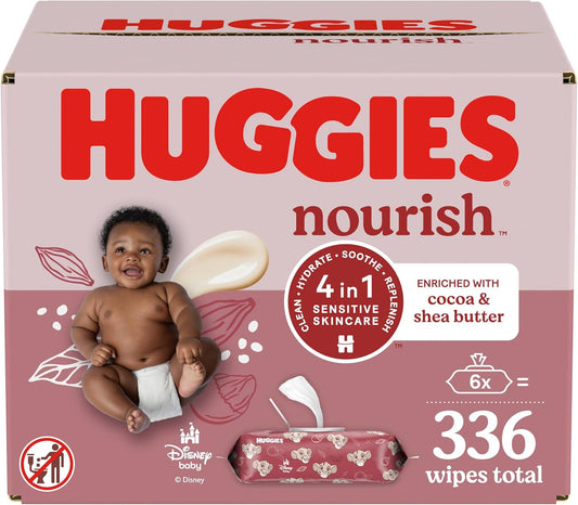 HUGGIES Nourish Scented Baby Wipes - 6 Packs, 336 Wipes
