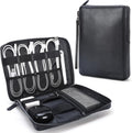 Polare Full Grain Leather Travel Cable Organizer - Compact, Organized