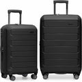 Pagosa Indestructible Hardshell 2-Piece Spinner Luggage Set, Black