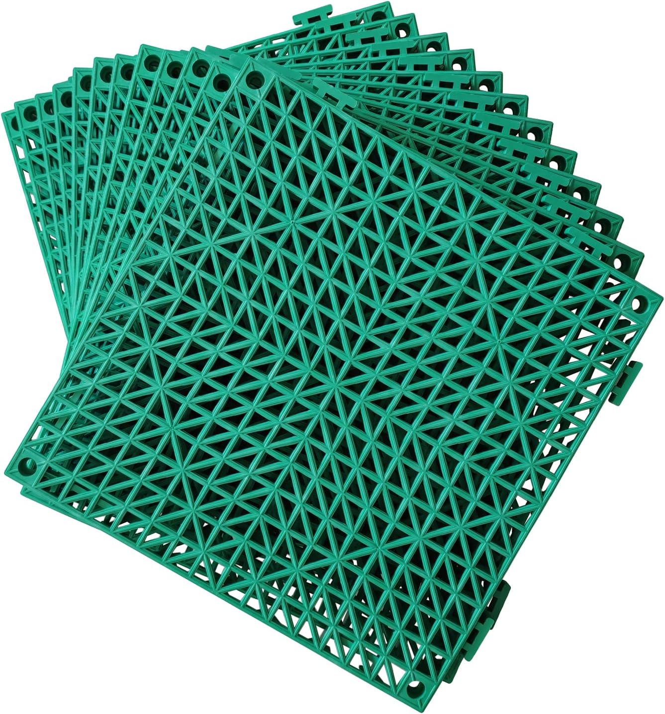 12 Pack Modular Interlocking Cushion Rubber Mat Floor Tiles