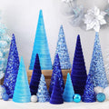 12 Pcs Christmas Velvet Trees Set for Modern Holiday Decor