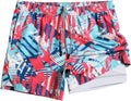 Mens 5ft Gym Running Shorts 2 in 1 - Built-in Liner for Comfort