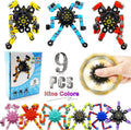 Transformable Fidget Spinners 9PC - Colorful Easter Basket Stuffers
